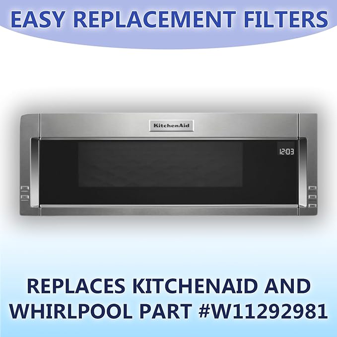 Replacement Charcoal Air Filters for Over-the-Range Microwave Hood Vents - Compatible With KitchenAid and Whirlpool Models