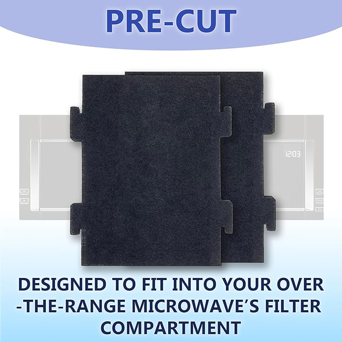 Replacement Charcoal Air Filters for Over-the-Range Microwave Hood Vents - Compatible With KitchenAid and Whirlpool Models