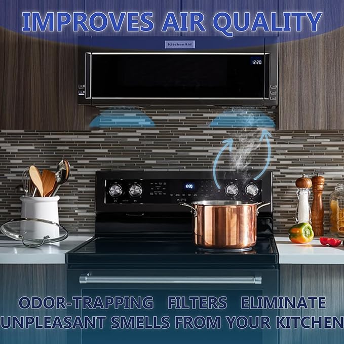 Replacement Charcoal Air Filters for Over-the-Range Microwave Hood Vents - Compatible With KitchenAid and Whirlpool Models