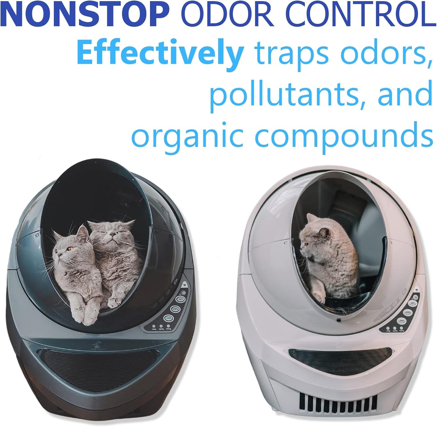 Replacement Filters Compatible with Litter-Robot 3, Activated Charcoal Cat Litter Box Filters Eliminate Odors and Keep Your Home Fresh, Easy Installation