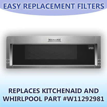 Replacement Charcoal Air Filters for Over-the-Range Microwave Hood Vents - Compatible With KitchenAid and Whirlpool Models