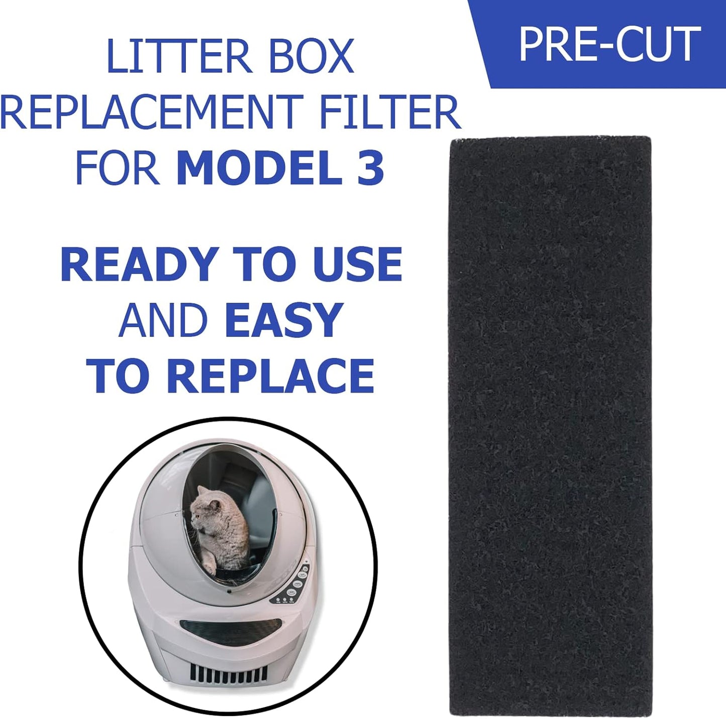 Replacement Filters Compatible with Litter-Robot 3, Activated Charcoal Cat Litter Box Filters Eliminate Odors and Keep Your Home Fresh, Easy Installation
