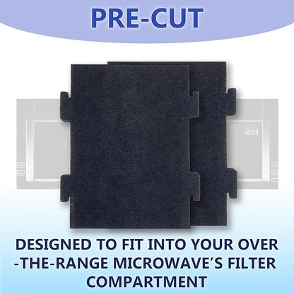 Replacement Charcoal Air Filters for Over-the-Range Microwave Hood Vents - Compatible With KitchenAid and Whirlpool Models