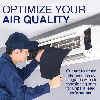 Cut To Fit Air Filter - Carbon Pad Pre Filter for Air Purifiers Furnace Filters, Trash Cans and Air Conditioner Filters, 1/6" thick, 16" x 48 - 1 Pack